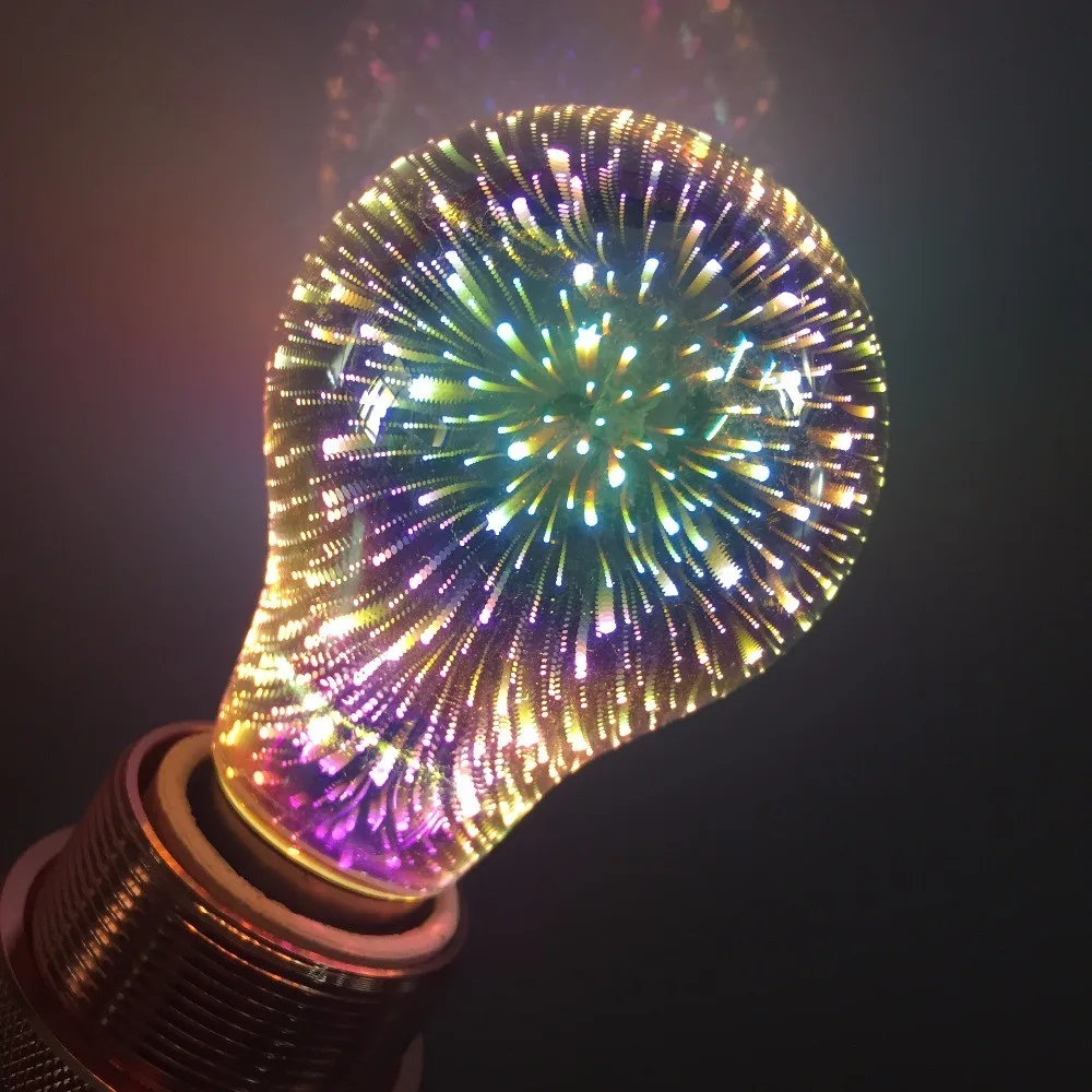 新到货复古爱迪生星烟花 3d led 灯泡