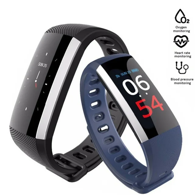 

Fitness Tracker Heart Rate Monitor Blood Pressure Oxygen monitor Pedometer G19 X3 Smart Watch Band Bracelet for Men, Black red blue green purple