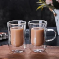 

Factory supply clear Turkish double wall glass coffee cups
