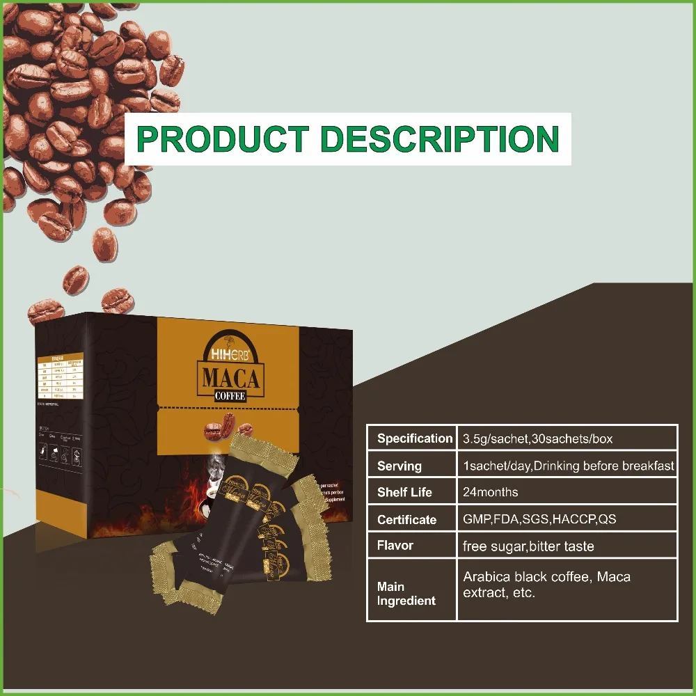 
Health Daily Care black maca instant coffee OEM/Private label 