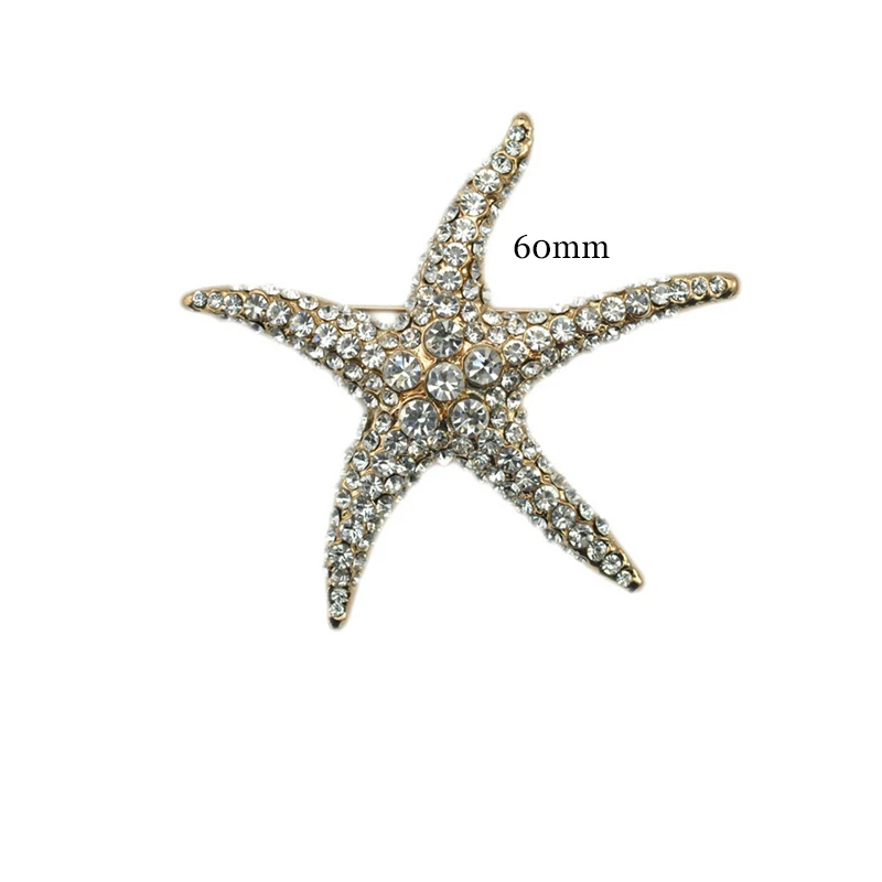 

Women Bag Broches Newest Cheap Rhinestone Starfish Brooch Plated Alloy Wedding Pin Costume Incredible Gift