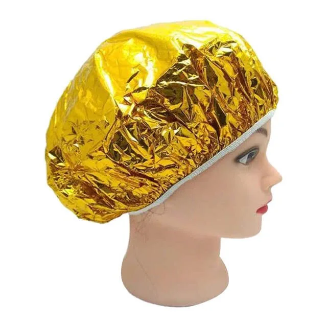 

Aluminum Foil Waterproof Ultra-thin Bath Hoods Nourishing Dry Disposable Shower Cap Baking Oil Hair Cap