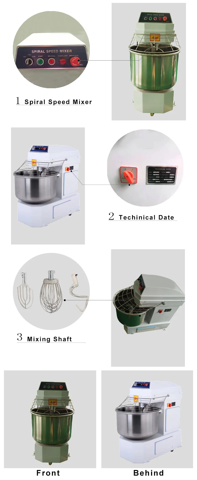 30l/ 40l/ 60l/ 80l/ 120l/ 240l Commerical Industrial Automatic Spiral