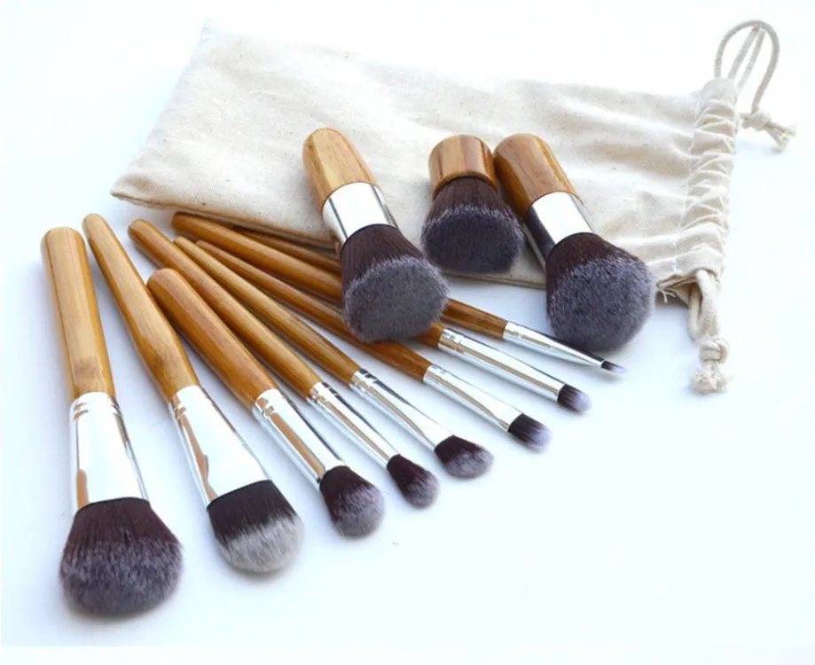 

makeup brush high quality bamboo makeup brush, Customizable color