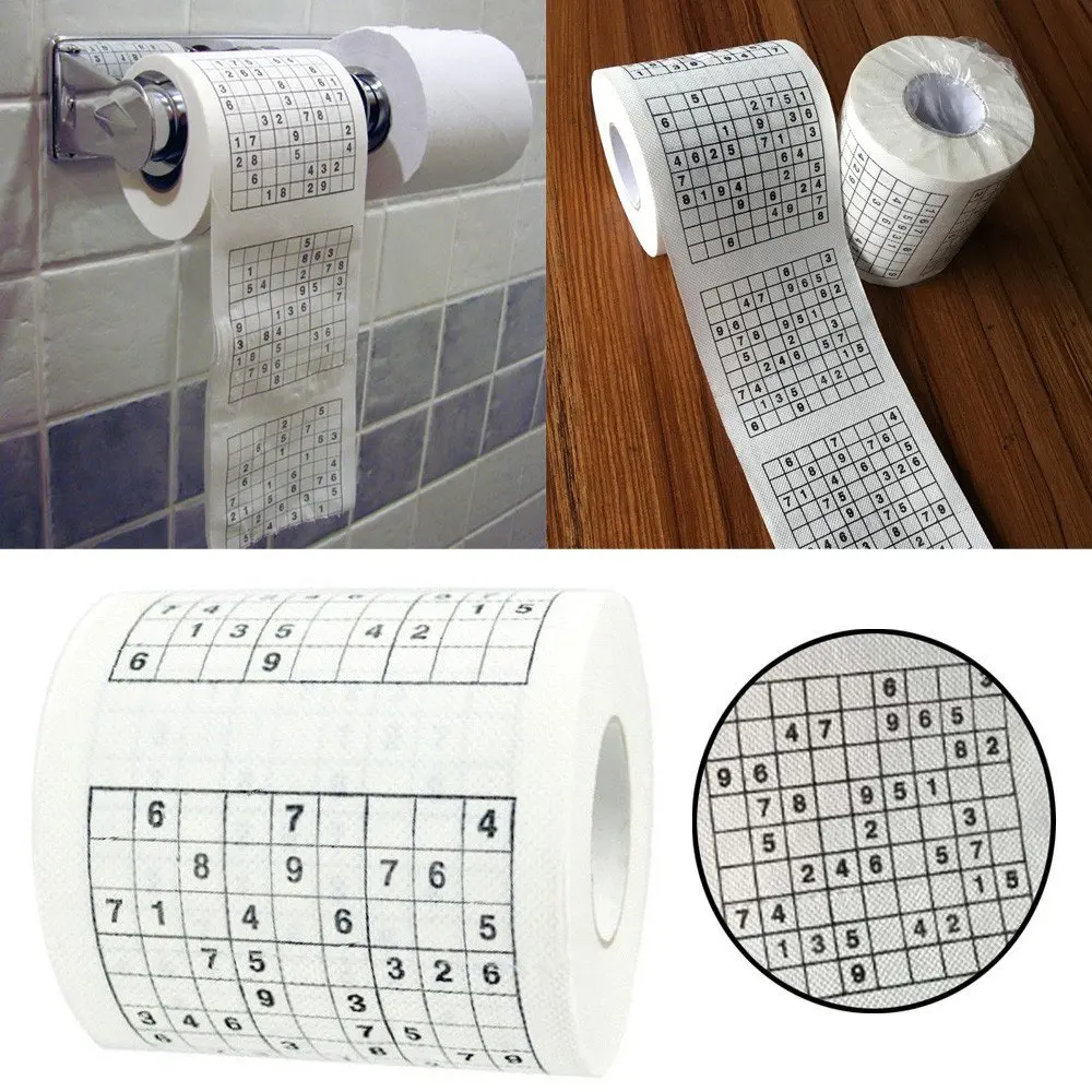 Funny Gag Gift Joke 1 Roll Sudoku Puzzle Game Roll Novelty Toilet Paper