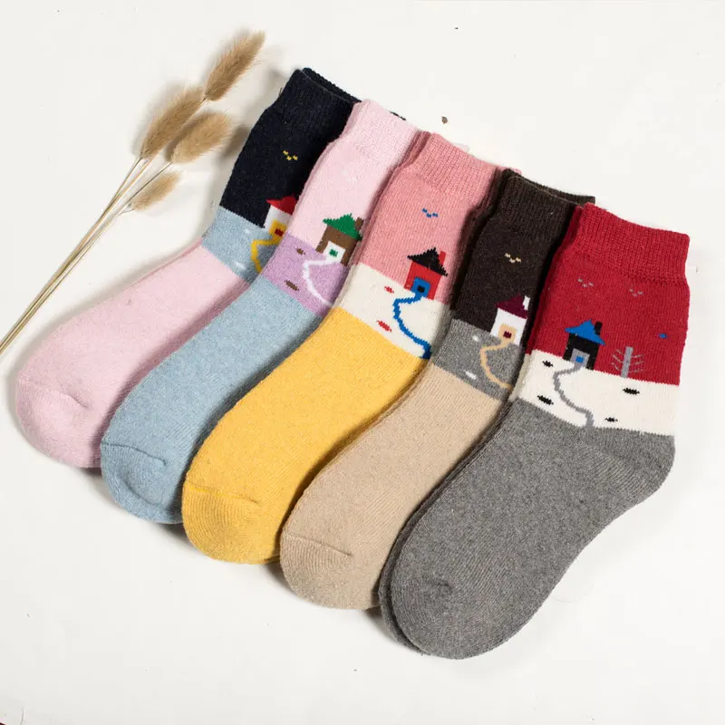 

Wholesale wool winter socks, 5 colors