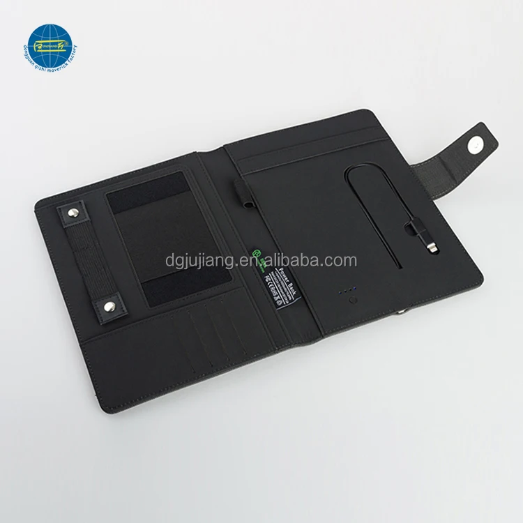 
2017 new design fashion business gift set file folder with power bank 