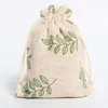 eco friendly small linen pouch bags linen drawstring pouch for gift