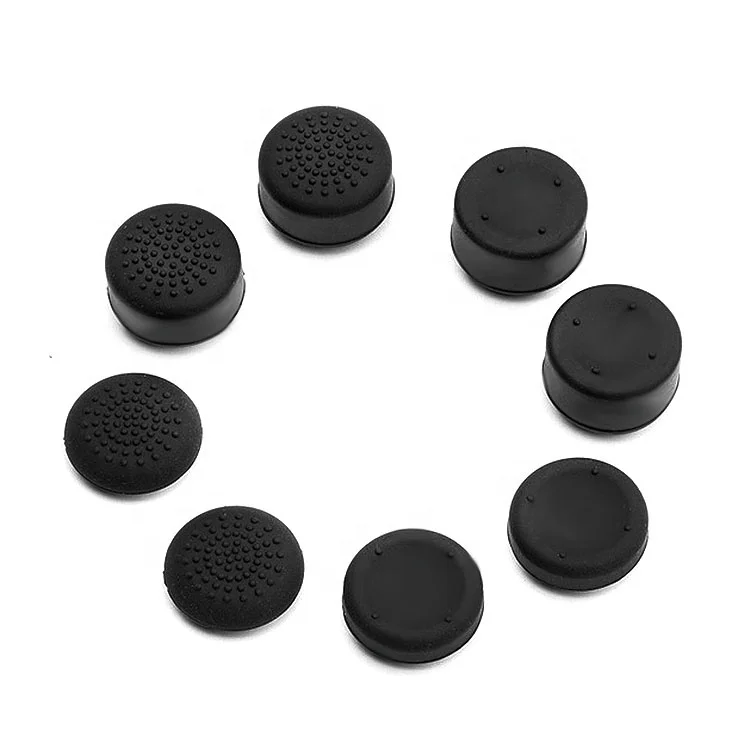

Silicone Analog Thumb Stick Grips Enhanced Cap Cover For PS4 Playstation 4 Pro Slim, Black