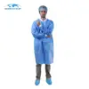 Factory Supply Nonwoven Knitted Collar And Cuffs Disposable Lab Coats With CE ISO Certificated