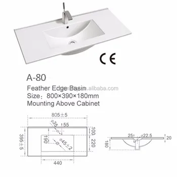 China Sanitary Ware Rectangular Hand Wash Sink Cabinet Basin Price