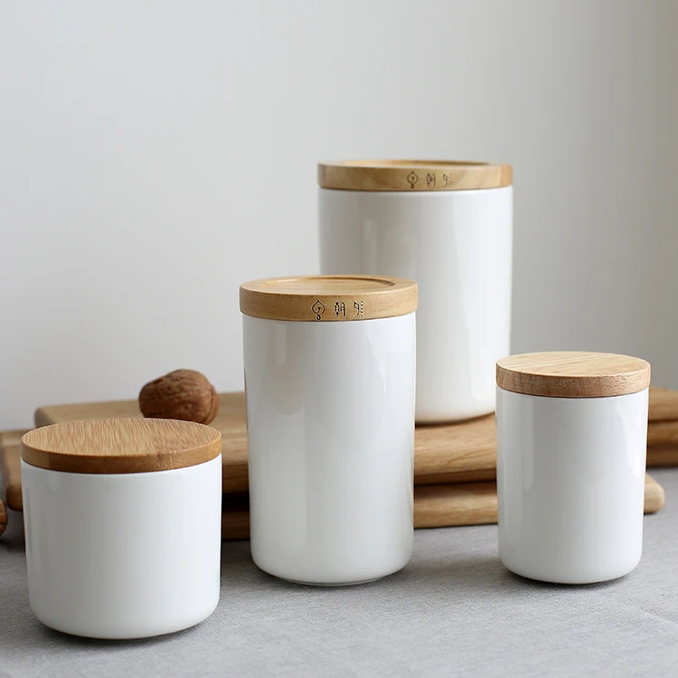 2018 Best Selling Household Wood Lid Ceramic Jar - Buy Ceramic Candle ...