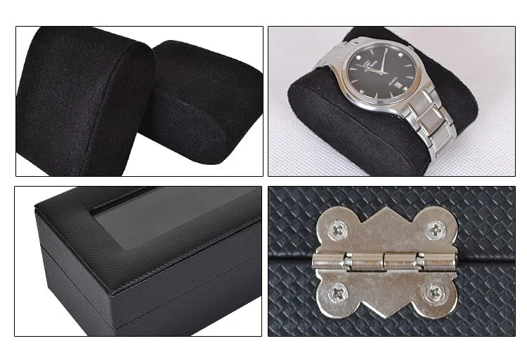 Black Watch Box 10 Slot Watch Case Quality Carbon Fiber Watch Box For ...
