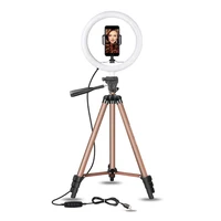 

2 In 1 Tripod Make Up Streaming Ring Light With 10 Inch Ring Light