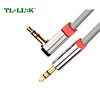 High Quality 90 degrees 3.5mm AV cable male to male earphone extension cable aux connection