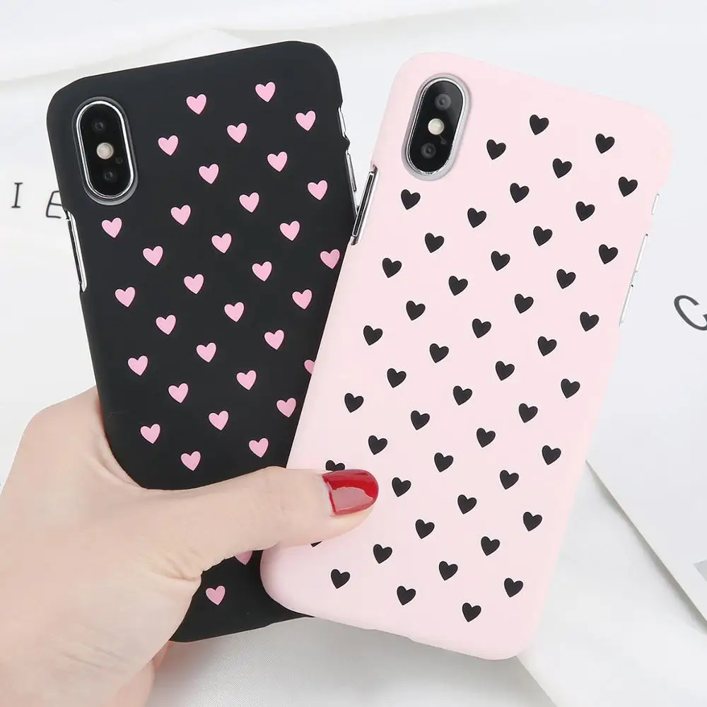 Love Heart Hard Frosted Protective Phone Case Cover For iPhone XS MAX XR 7 8 6s