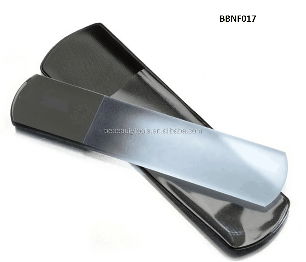 Newly Professional Double Sided Glass Nail Files With Case round Tip