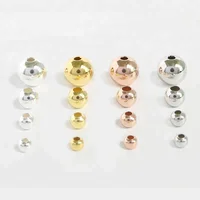 

Fashion Round Ball Spacer Genuine 925 Sterling Silver Material Beads DIY Charms Jewelry Accessories Women