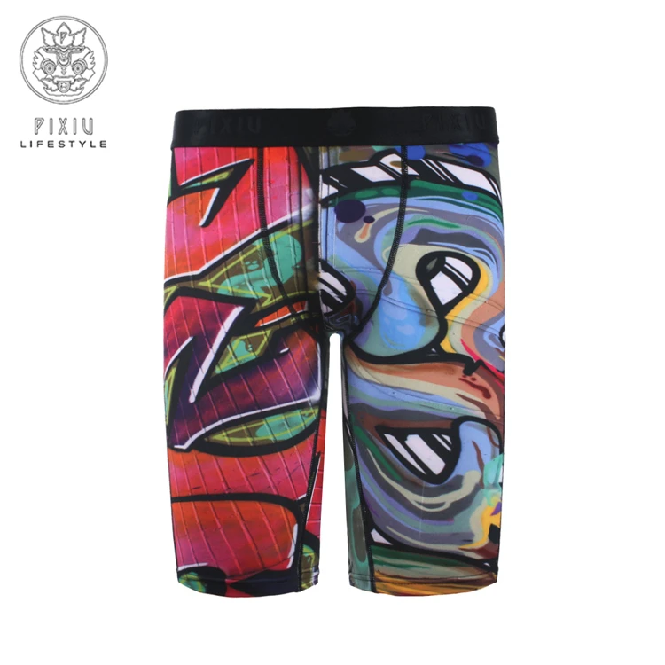 

PIXIU men's Graphic Print Athletic Quick Dry Boxer Brief Underwear for man, Request