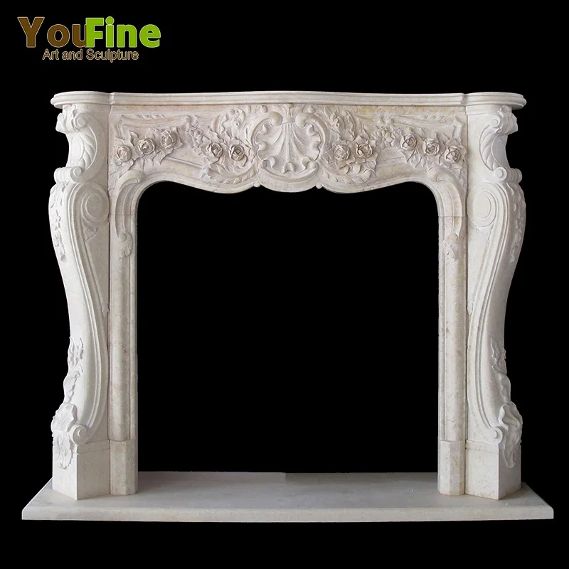 French Style Arched Carved Marble Fireplace Mantel Surround Buy