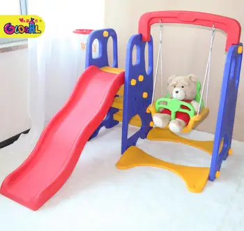 indoor swing and slide set