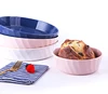 10.25 inches 3 colors thick bottom colorful ceramic kitchen bakeware microwave bake tray, coating baking pan