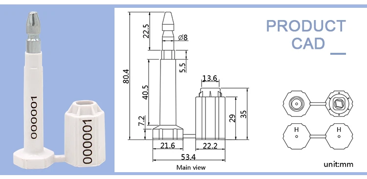 MA - BS 9009 Bolt Seal , high security bolt seal manufacturer for shipping ISO certificate 17712