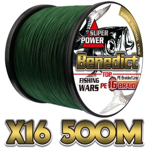 500M 16 strands hot sale PE braided fishing line super strength 20-500LB line fishing tackle