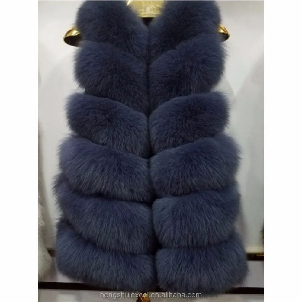 

fur gilet China supplier wholesale new design warm real fox fur vest for women, Can be customized