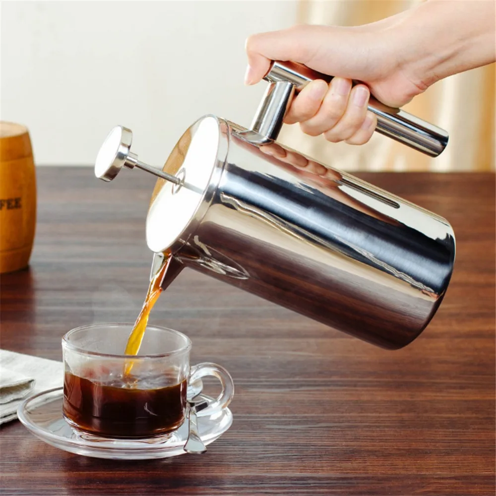 With filter 304 stainless steel coffee pot espresso tea maker french press