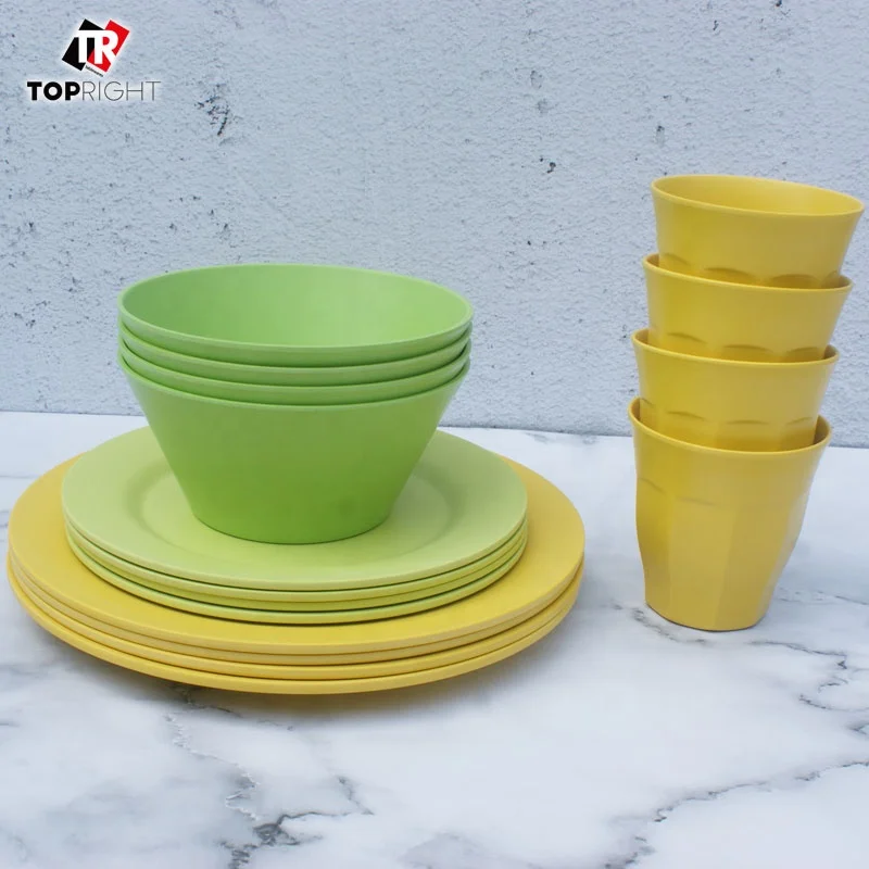 

16pcs melamine dinnerware set for 4 person, As pictures