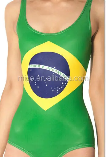 

One-piece Digital Printing Brazilian Flag Swimsuit Sexy Swimming Suit SW005, As pictures