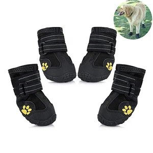 Image of Waterproof Dog Boots Reflective Non Slip Pet Booties for Medium Large Dogs