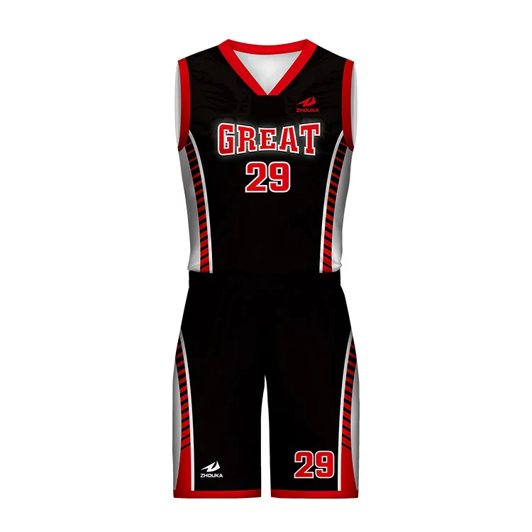 black and red basketball jersey 