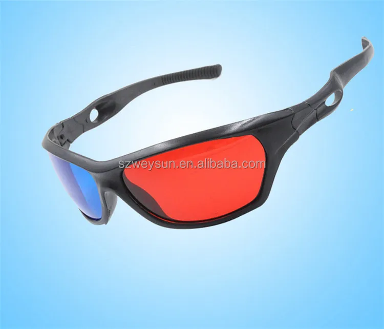 Universal 3D Plastic glasses Red Blue Cyan Plasma Movie Game 3D Dimensional Anaglyph Framed Vision Glasses DHL freeshipping