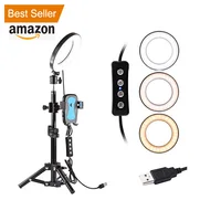 

Amazon Best Sellers 6" Selfie Mini Ring Light With Tripod Stand & Cell Phone Holder For Youtube Video And Live Stream/Makeup