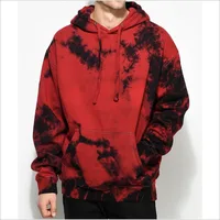 

New Fashion Custom Print Design Crystal Red Dye Hoodie Mens With Hoods