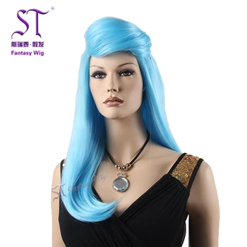 Drag Queen Anime Cosplay Blue Long Hair Wig For Men View Long