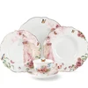 Factory supply beautiful wedding dinnerware 20pcs crockery glazed royal porcelain dinner set