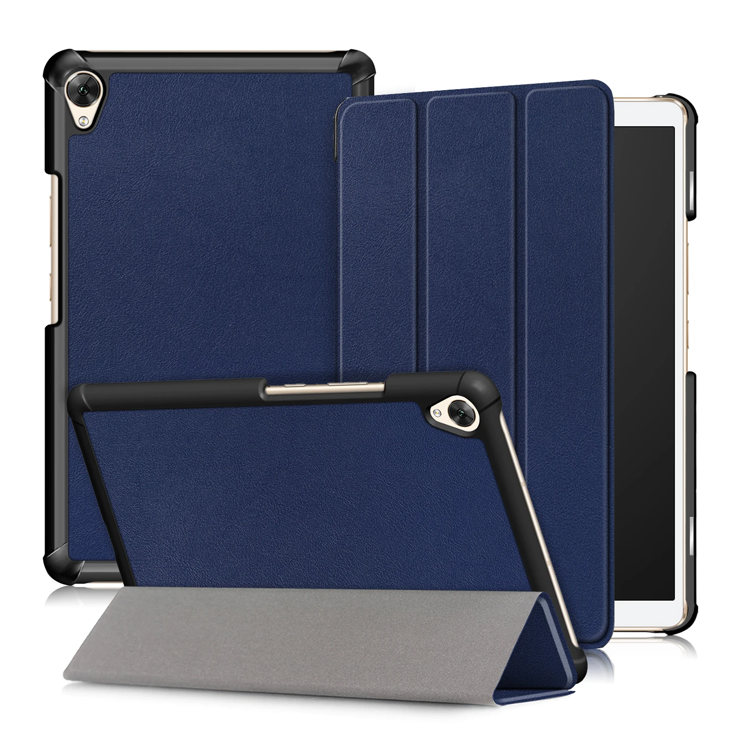 

Leather Case Lightweight Smart Cover Trifold Stand Tablet Case for HUAWEI MEDIAPAD M6 8.4 Inch, Black