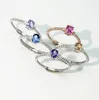 New arrival 925 sterling silver delicate adjustable ring with color gemstone