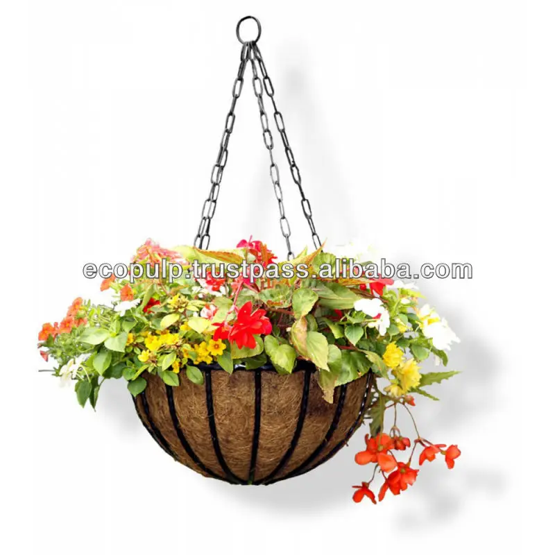 Wire Hanging Basket With Coco Liner Plant Baskets Wire Hanging Basket With Coco Liner Plant Baskets Mesh Indoor Product