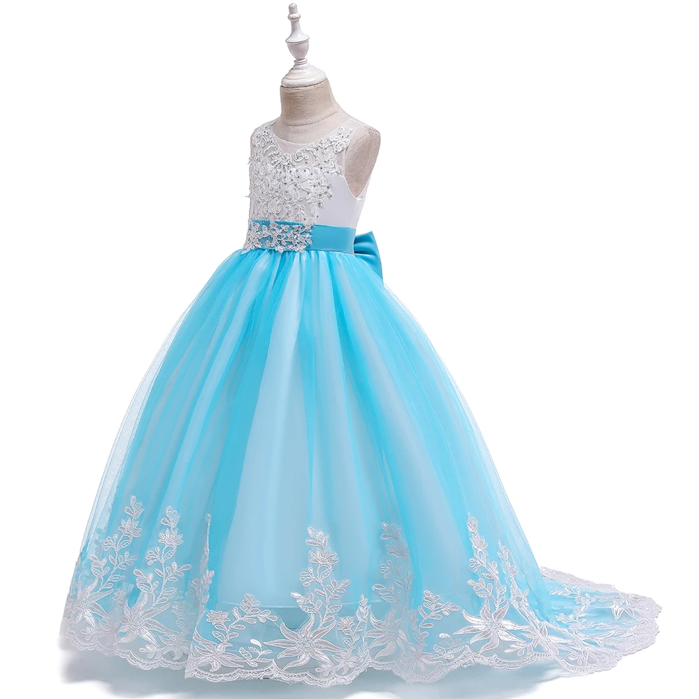 

MQATZ Fancy Little Girls Prom Diamond Dresses Puffy Party Maxi Dress For Kids Long Children Maxi Ball Gowns, Light blue ,white.pink.red.champagne.blue.purple