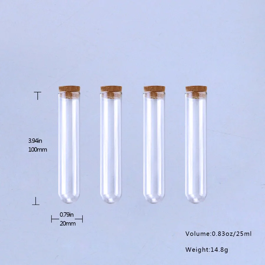 25ml Glass Test Tube With Lid Cork Packaging Tube Oem Glass Factory ...