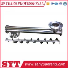 Stainless steel screw conveyor with hopper for powder / sand / grain conveyor