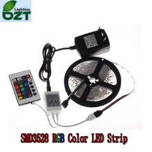 RGB LED Strip 5M 300Led 3528 SMD + 24Key IR Remote Controller+12V 2A Power Adapter Flexible Light Led Tape Home Decoration Lamps