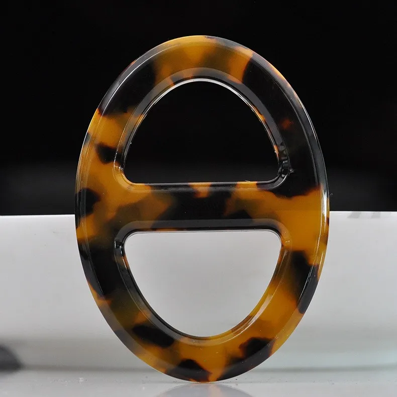 

High-end Exquisite Simple French Acetate Sheet Leopard Print Scarf Buckle, As the pictures show