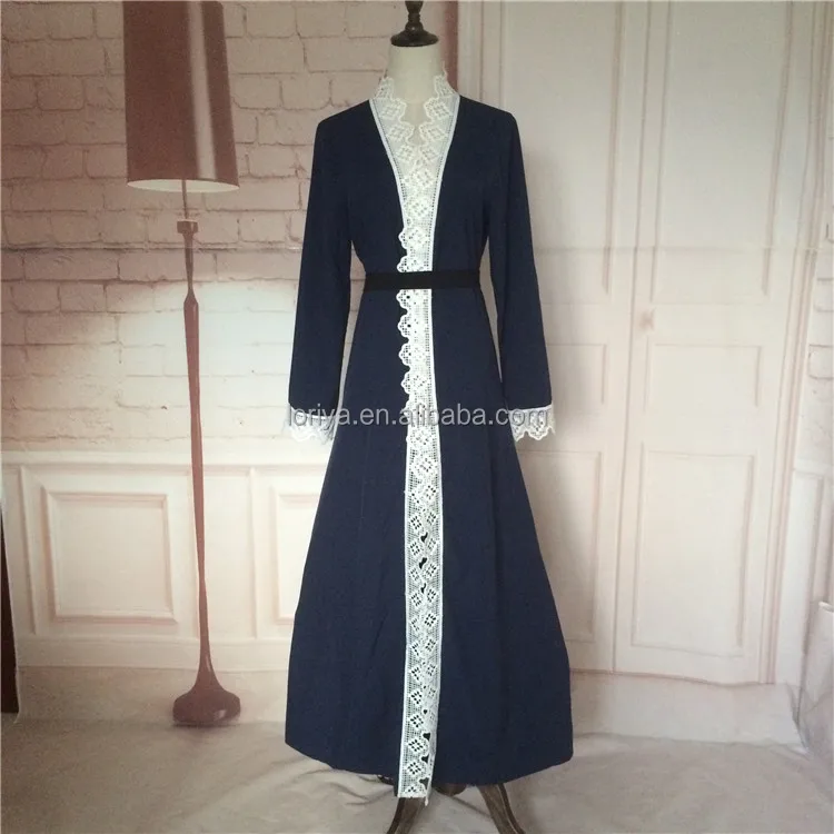 

Hot sale high quality abaya new design islamic clothing women wholesale open abaya, Dark blue