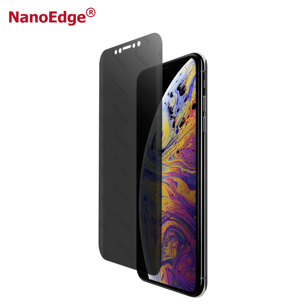 

For Iphone XS XS Max Peep Proof Screen Protector Anti Spying Screen Film Full Size Screen Protector, Light black