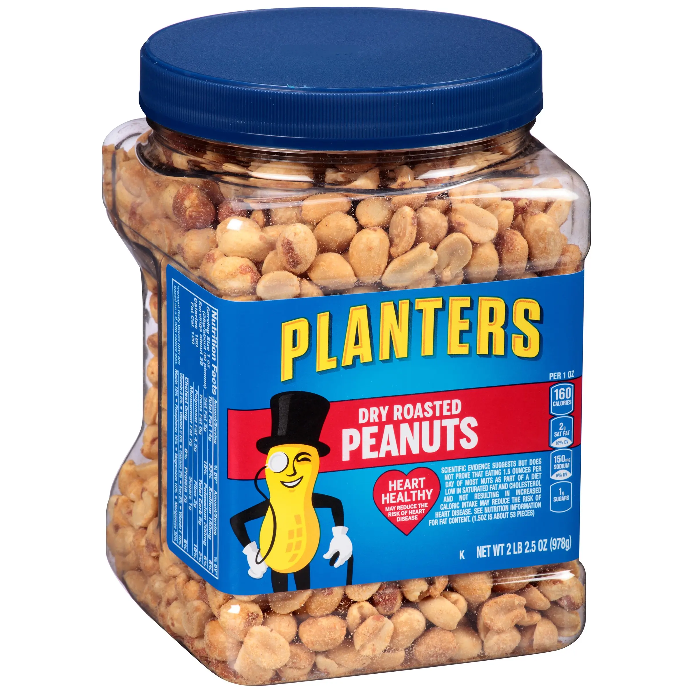 Planters Peanuts, Dry Roasted & Salted, 34.5 Ounce Jar